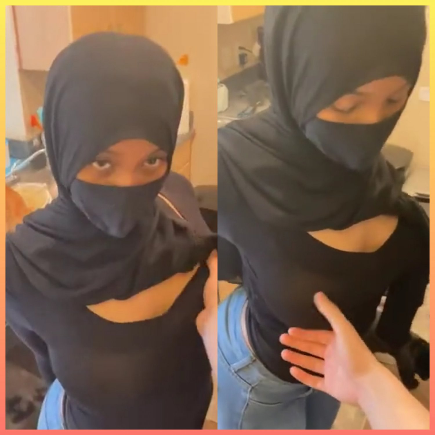 Touching Big Arab Hijab Muslim Tits Boobs - Porn photo
